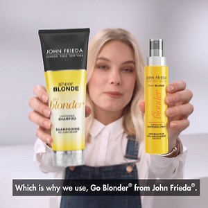 Getting that sun-kissed blonde takes work. Transform your blonde from DULL to ✨TA- DAHH!✨ with John Frieda® Go Blonder products. #JohnFrieda #DesignedforDemandingHair | John Frieda Canada | Facebook