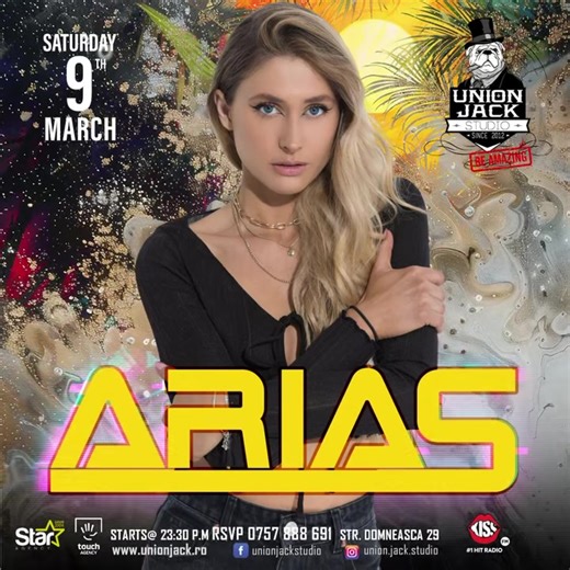 Gear up for an unforgettable evening on Saturday, 9th March, as ARIAS, a highly celebrated female DJ, takes the stage at Union Jack Studio! 🎶💥 Renowned for her remarkable talent and ability to captivate the crowd, ARIAS is set to deliver a night filled with dynamic beats and a thrilling atmosphere. Whether you're a devoted fan or simply in search of a fabulous night out, Union Jack Studio is the destination of choice. 🎉🔊 📲 For inquiries: 0757 888 691 #weloveunionjackstudio❣️ | Union Jack St
