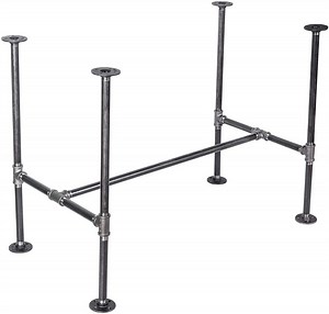 [Hot Item] Black Pipe Table Frame Long Threaded Plumbing Pipe Desk Base DIY Kit
