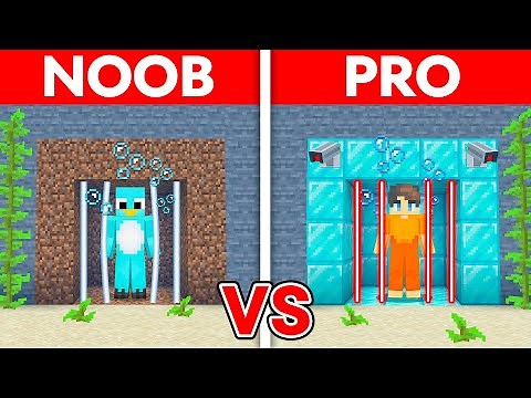 NOOB vs PRO: UNDERWATER PRISON Build Challenge in Minecraft