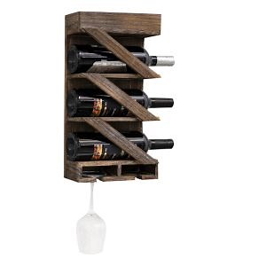 [Hot Item] Customized Wall Mounted Storage Stand Paulownia Wood Wine Shelf