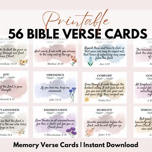 56 Bible Verses Cards Printable | Scripture Cards | Memory Verse Card PDF - Etsy Canada