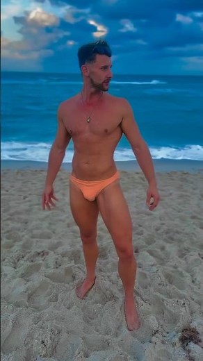 Every beach needs a view like this 🔥 handsome male model 🔥 #gay #handsome #beach #shorts