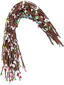 50PCS Fake Berries Berry Vine Stems Berry Vines for Wreath pip Berry Garland Single ply pip Berry Artificial Berry Twigs Accessories Single Layer Flower Branch