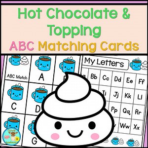 Hot Chocolate and Topping - Uppercase Lowercase Alphabet Matching - Flash Cards
