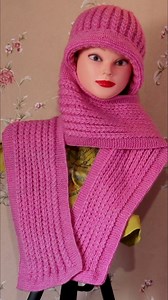 Knitting hood with muffler or Muffler cap for women. #mufflerknitting | Knitting Design & Pattern Idea