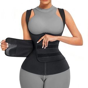[Hot Item] Neoprene Sauna Suit for Women Sauna Sweat Vest Waist Trainer Adjustable Belts