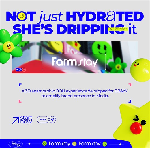 3d anamorphic billboard / Farmstay brand