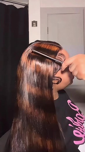 Tiger strip wig install on my sis #wiginfluencer #wigbox #wiginstalltutorial #frontalinstall #viralvideo | Just Brittt