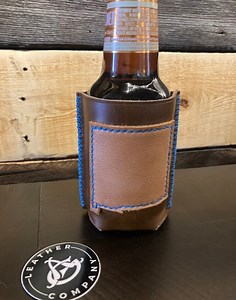 Handcrafted Leather Cozie With NM Deer Leather Patch and Zia Symbol - Southwestern Charm - Etsy