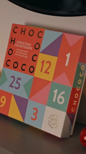 Countdown to Christmas with our handcrafted Christmas Countdown Advent Collections. With 25 handcrafted chocolates inside, each day you will get to try a different filled flavour, each made with the finest single origin chocolates and local, seasonal ingredients. These limited edition Countdowns are made and packed in our Dorset Chocolate Kitchen, and once they are gone, they're gone! | Chococo Chocolates