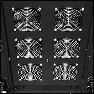 CyberPower CRA11001 Rack Fan Kit, Dual 120V Roof-Mounted Fans, 190 CFM Airflow, 6.5ft Power Cord with NEMA 5-15P Plug, Compatible with Wall Mount Enclosures, Black