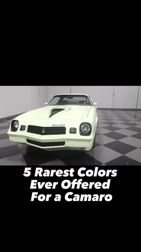 5 Rarest colors ever offered on a Chevy Camaro! Hard to find colors on a Chevy Camaro muscle car! Rare muscle car colors! #chevy #Chevrolet #camaro #rare #rarecars #rarecolor #musclecars #mruniqueone #mruniqueone1975 #viralreels #fypシ゚ #foryou #fyp #fypviral #viralvideo #top5 | Dana Owlett