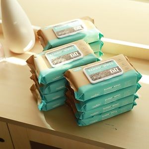 [Hot Item] Biodegradable Bamboo Wipes Natural Organic Baby Cleaning Wipes Eco Fragrance Alcohol Free Wet Wipes Baby Wipes 60 Counts
