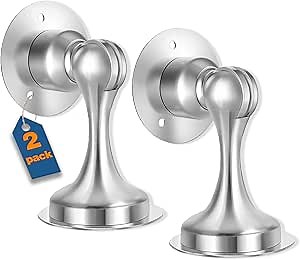 Door Stopper, 2 Pack Magnetic Door Stop, Stainless Steel Door Catch,3M Double-Sided Adhesive Tape, Magnetic Door Catch, Keep Your Door Open, Wall Mount Door Holder