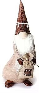 Handmade Swedish Gnome, Scandinavian Tomte with Spring, Yule Santa Nisse, Nordic Figurine with Pocket, Plush Elf Toy, Winter Table Ornament, Christmas Decoration, Holiday Presents - 15 Inches