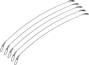 20pcs Heavy Duty Fishing Leaders: 19" Stainless Steel Wire Leaders Black with snap and Swivel for Pike Catfish