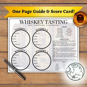 Whiskey Tasting Guide & Scorecard, Whiskey Tasting Scoresheet, Whiskey One Page Printable, Whisky Tasting Notes Mat, Digital Download - Etsy