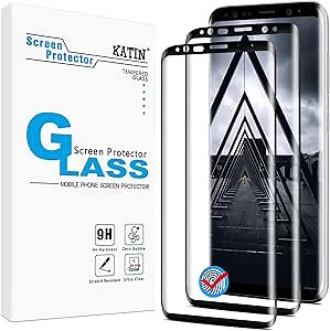 KATIN [2-Pack Screen Protector for Galaxy Note 8 Tempered Glass, 3D Curved Full Screen Coverage, 9H Hardness, Easy to Install