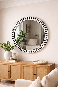 Bone Inlay Round Mirror-frame | Wall Hanging Mirror | Vanity Top Stylist-mirror | Handcrafted Home Decor - Etsy