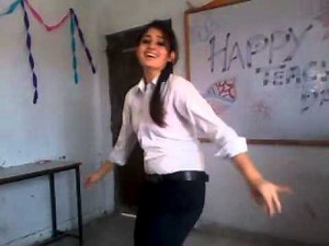 Indian girl dance in college