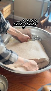 Coil Folds and Stretch & Folds, contrary to what many think, don’t contribute to gluten development. . What do they do instead? They organize and strengthen the gluten network that has already been formed (or developed). . Think of the gluten network as a messy web of strings. Once you stretch and fold the dough (whether through coil folds, stretch & folds, or lamination), you are tidying up that messy web into more of an organized grid, that as a result has more strength to hold the dough toget