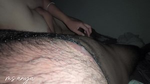 My step aunt romancing with her boy friend in her room secretly under bedsheets to