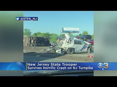New Jersey State Trooper Survives Horrific Crash On Turnpike
