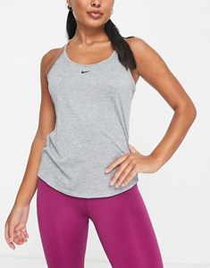 Nike Training One Dri-FIT Elastika standard fit tank top in gray | ASOS
