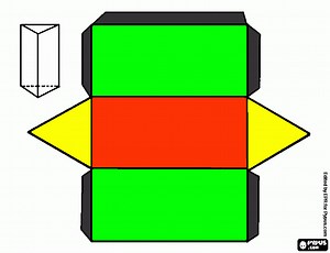 triangular pris coloring page, printable triangular pris