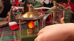 ENGINEDIY DIY Retro Steam Engine Model Kit, Vertical Steam Engine Model with Spherical Boiler Support and Additional Load Metal Engine Model Kits for Adults to Build