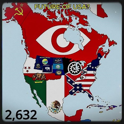 FUTURE OF USA! 2025-3025 with Flags on map! #future #usa #flag #map #shorts #america #mexico