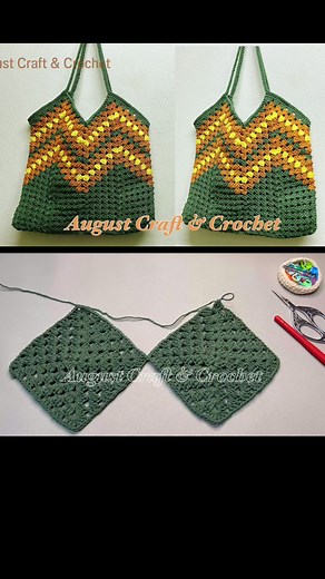 Crochet tote bag. #crochet #diy #handmade #crochetbag #crochettotebag | August Craft