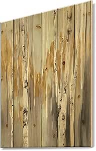 Silver And Yellow Birch Forest Ii Farmhouse Wood Wall Decor, Brown Wood Wall Art, Large Cottage Wood Wall Panels Printed On Natural Pine Wood Art