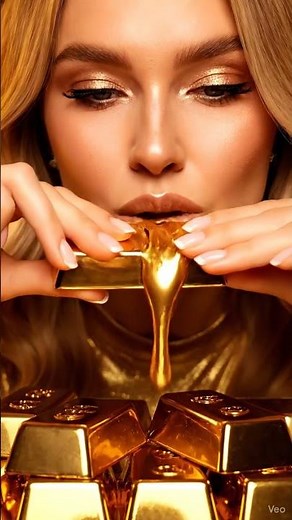 Real or AI? - Gold bar bite ASMR 🧈✨ | Ultra Realistic Fast Food Sounds – #aiasmr #asmr #brainrot