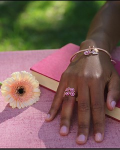 Stacking 101: Spring edition. Create your very own garden on your hand and mix metal finishes for your very own colorful bouquet! #MomentsWithPandora #PandoraJewelry #SpringJewelry | PANDORA at the Galleria | Facebook