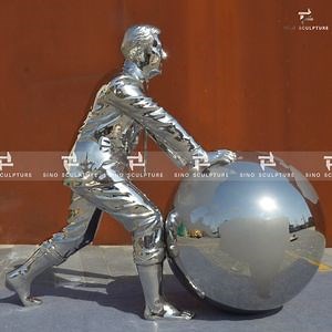 [Hot Item] Mirrored Polished Stainless Steel Globe Statue