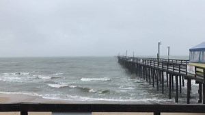 Getting some wind from the passing tropical depression. | Lynnhaven Fishing Pier Memories