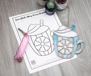 Pattern- Snowflake Mug Stained Glass Suncatcher - Etsy UK