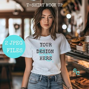 Bakery Cafe T-shirt Mockup, Female Model (digital Download) - Etsy