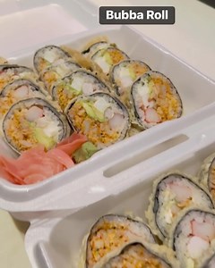 Bubba Roll: Deep fried crawfish, crab sticks, shrimp, avocado, cream cheese, Sriracha served crunchy with eel sauce.#sushi #jacksontn #731local www.asiagardenjackson.com | Asia Garden Chinese & Japanese Restaurant