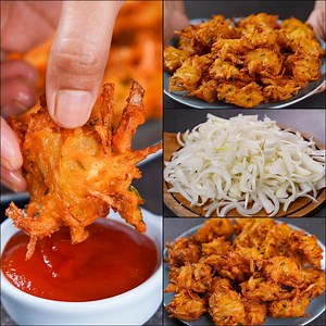 429K views · 2.4K reactions | CRISPY & CRUNCHY ONION PAKODA | EASY ONION PAKORA | ONION BHUJIA RECIPE | N'Oven - Cake & Cookies | Facebook