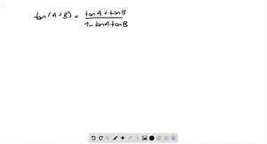 The tangent sum formula The standard formula for the tangent of the sum of two angles is tan(A B)=(tanA tanB)/(1-tanA tanB) Derive the formula. | Numerade