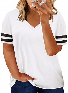 SHEWIN Plus Size T-Shirts for Women Short Sleeve Oversized Summer Blouse Tops White 5XL - Walmart.com
