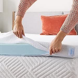 Linenspa 2 Inch Gel Infused Memory Foam Mattress Topper with Removable Cover – Ventilated and Breathable – Washable Cover - Queen