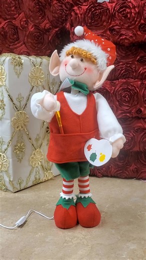 Our animated elves are so adorable. There are three styles. And best of all... they do NOT sing! So they simply move around being extra cute all day long. See the comments for a photo of all three styles. | Crown Decor & Gifts