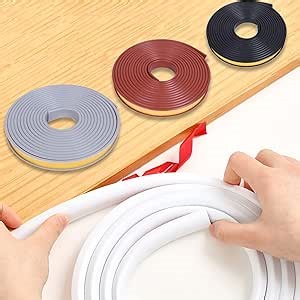 U Shaped Veneer Edge Banding, 9.8Ft Soft Silica Gel Table Edge Protector for Furniture, Self Adhesive Edge Corner Guards for Cabinet, Table and Furniture Repair Brown-U28mm