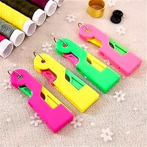HENGBANG Automatic Needle Threading Device, Automatic Needle Threader Tool for Hand Stitching and Sewing Machine Needle (Random Color) (4pcs)