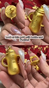 The golden baby milk bottle and pacifier is a symbol filled with warmth and blessings, representing wishes and love for the newborn and the new parents.🍼 #dragonyear2024 #gold #pohkongmy #pohkong #999gold #newborn #baby #happyfamily #present #giftofjoy | Poh Kong Jewellers Sdn Bhd