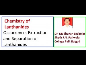 Occurrence, Extraction and Separation of Lanthanides